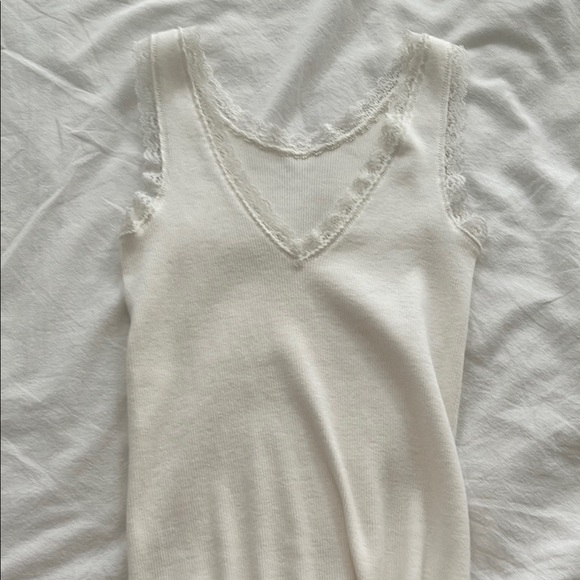 Brandy Melville Cream Lace Tank - Picture 1 of 1